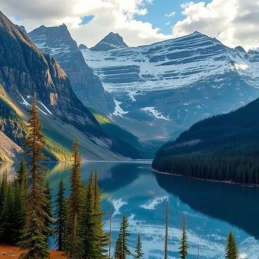 The town of Banff, Alberta, Canada, nestled in the Canadian Rockies with Cascade Mountain in the background.