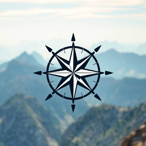 Wanderlust Escapes logo: a stylized compass rose with mountain peaks in the background
